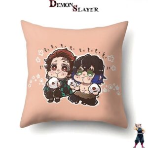 Tanjiro et Inosuke Onigiri, housse de coussin Demon Slayer