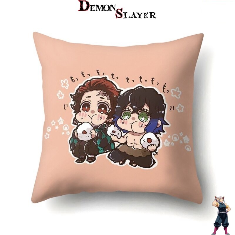 Tanjiro et Inosuke Onigiri, housse de coussin Demon Slayer