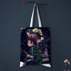 Tote bag Demon Slayer Tanjiro et Nezuko sous la lune