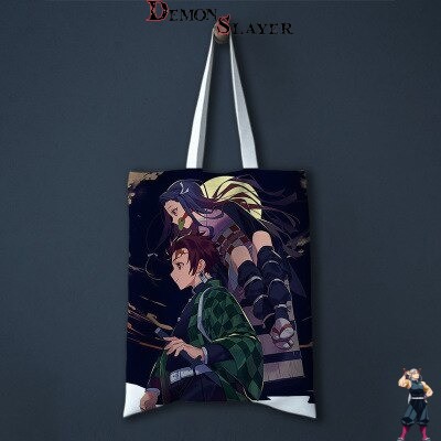 Tote bag Demon Slayer Tanjiro et Nezuko sous la lune