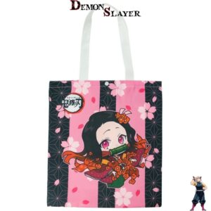 Tote bag Demon Slayer Nezuko Kamado à fleurs roses