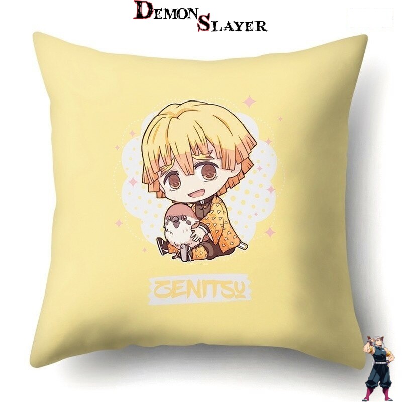 Housse de coussin Demon Slayer Zenitsu Agatsuma motif Oiseaux