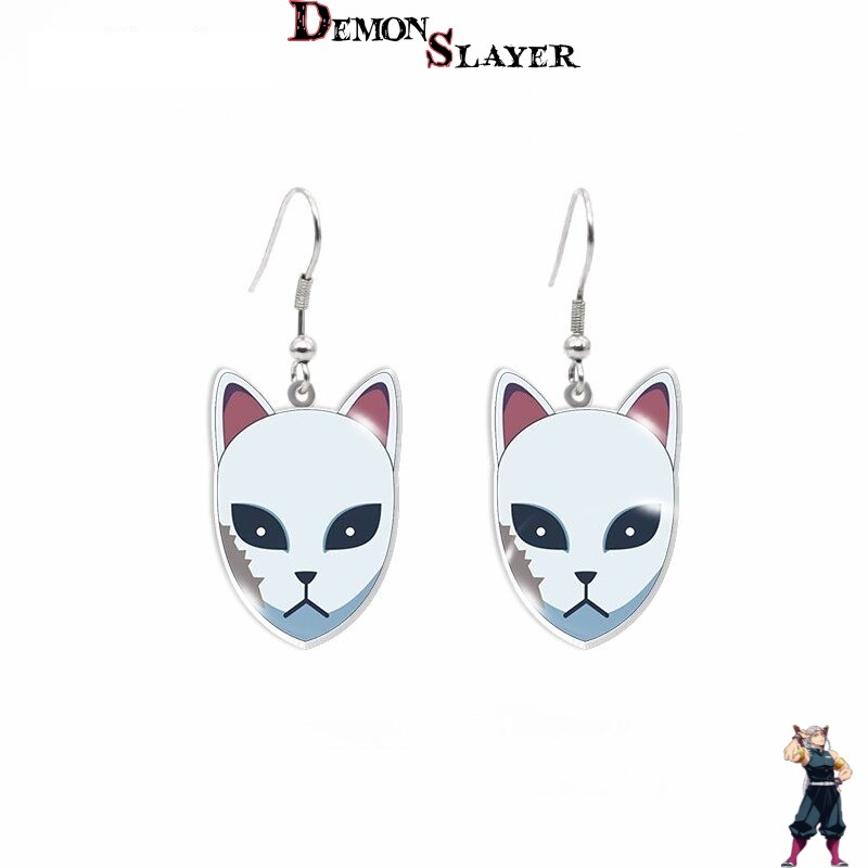 Boucles d'oreilles Demon Slayer motif masque de Sabito