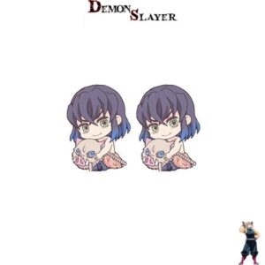 Boucles d’oreilles Demon Slayer au masque sanglier d’Inosuke Hashibira