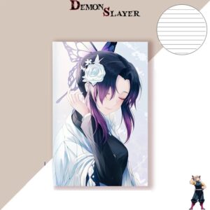 Cahier Demon Slayer Shinobu Kocho Rose Blanche avec pages au choix