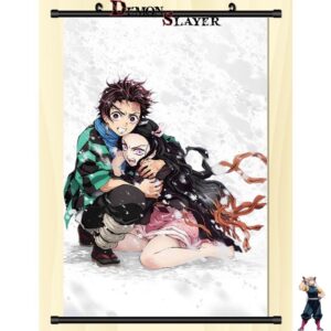 Poster déroulant Demon Slayer Tanjiro et Nezuko Démon, taille au choix