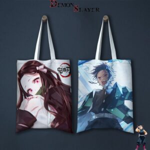 Tote Bag Double Face Demon Slayer avec Nezuko et Tanjiro