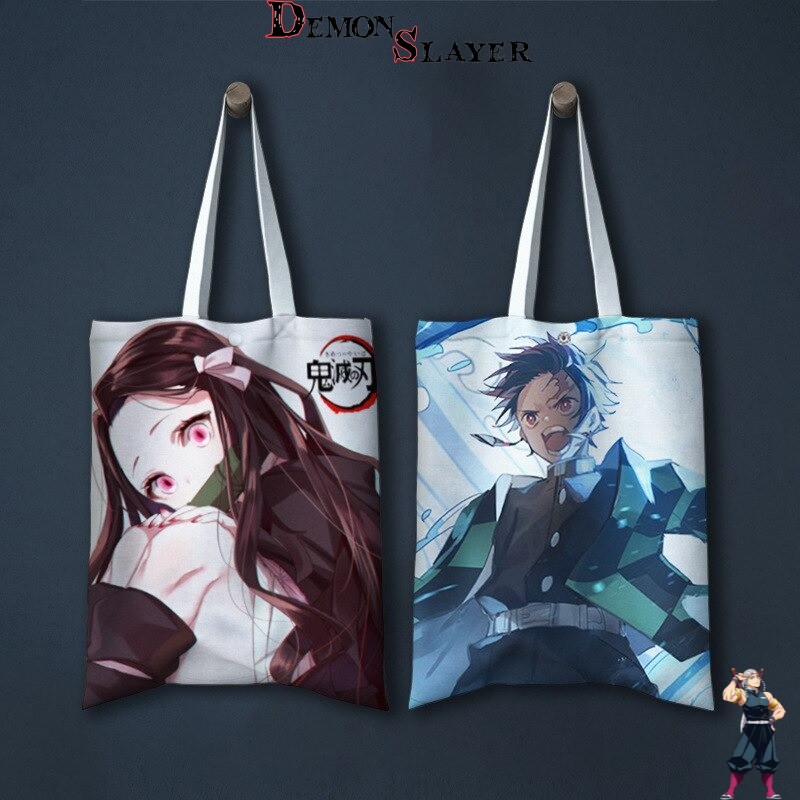 Tote Bag Double Face Demon Slayer avec Nezuko et Tanjiro