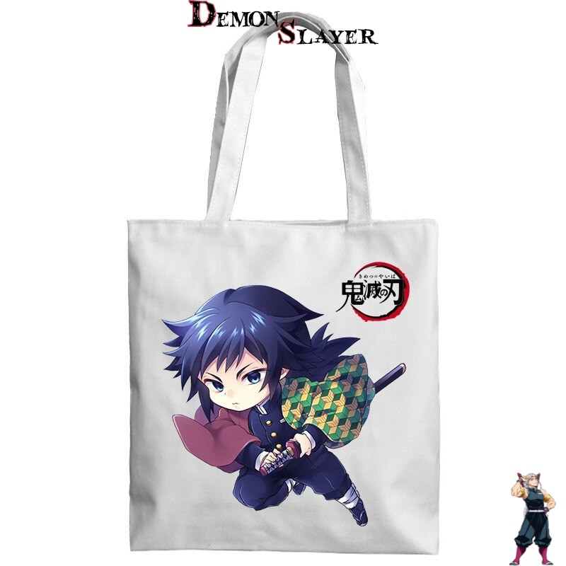 Tote Bag Kawaii Demon Slayer mettant Giyu Tomioka en avant