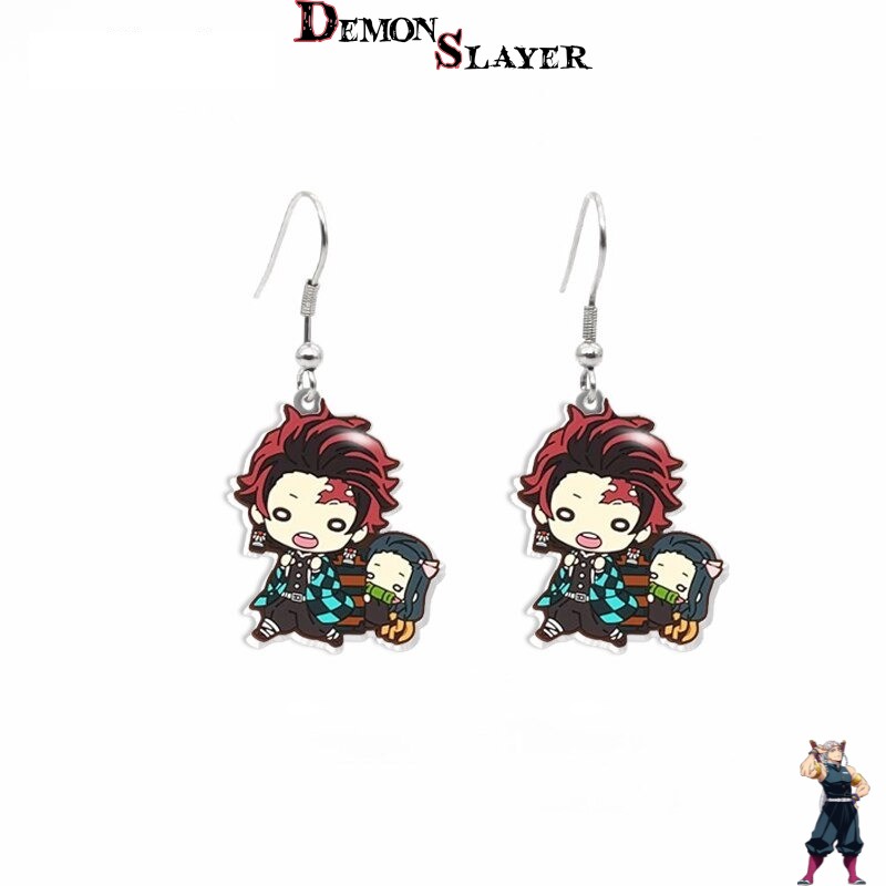 Boucles d’oreilles Demon Slayer avec Tanjiro et Nezuko Kamado