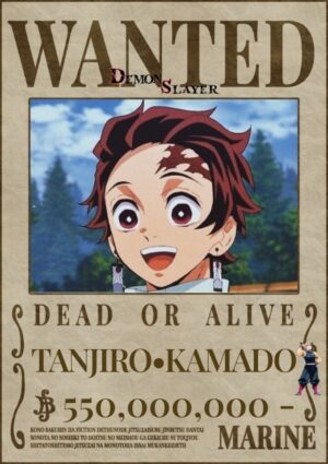 Poster avis de recherche Demon Slayer Tanjiro Souriant