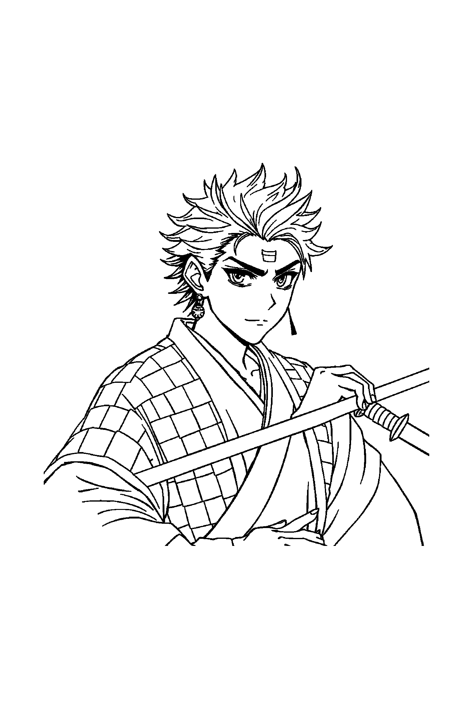 Coloriage Demon Slayer gratuit à imprimer - Inosuke avec un autre personnage de son univers Coloriage Demon Slayer gratuit à imprimer : Inosuke avec un autre personnage de son univers