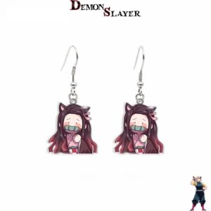 Boucles d’oreilles Demon Slayer Nezuko Kamado style mignon