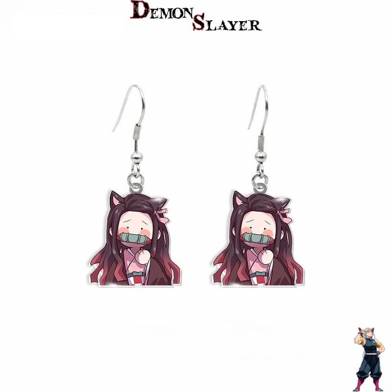Boucles d’oreilles Demon Slayer Nezuko Kamado style mignon