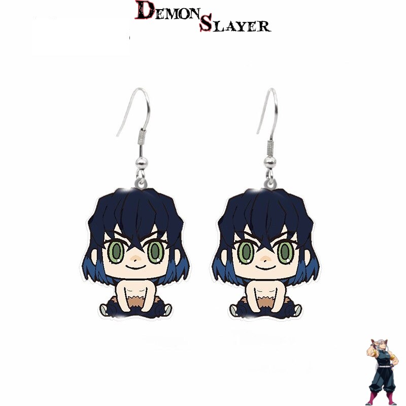 Boucles d’oreilles chibi Inosuke Hashibira Demon Slayer