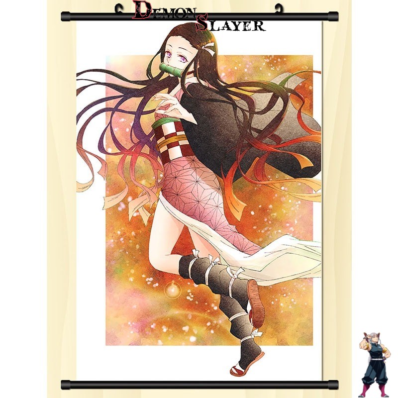 Poster déroulant Demon Slayer de Nezuko Kamado Cheveux au Vent