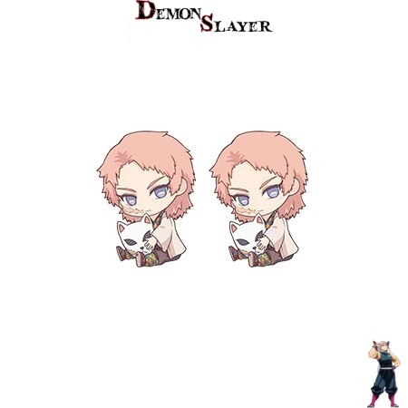 Boucles d’oreilles Demon Slayer Sabito en position assise