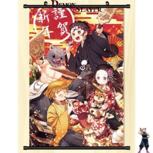 Poster déroulant Demon Slayer Kawaii, Pourfendeurs Démon