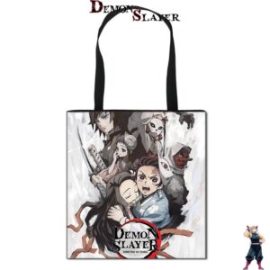 Tote bag Demon Slayer Kimetsu no Yaiba avec personnages de l'anime