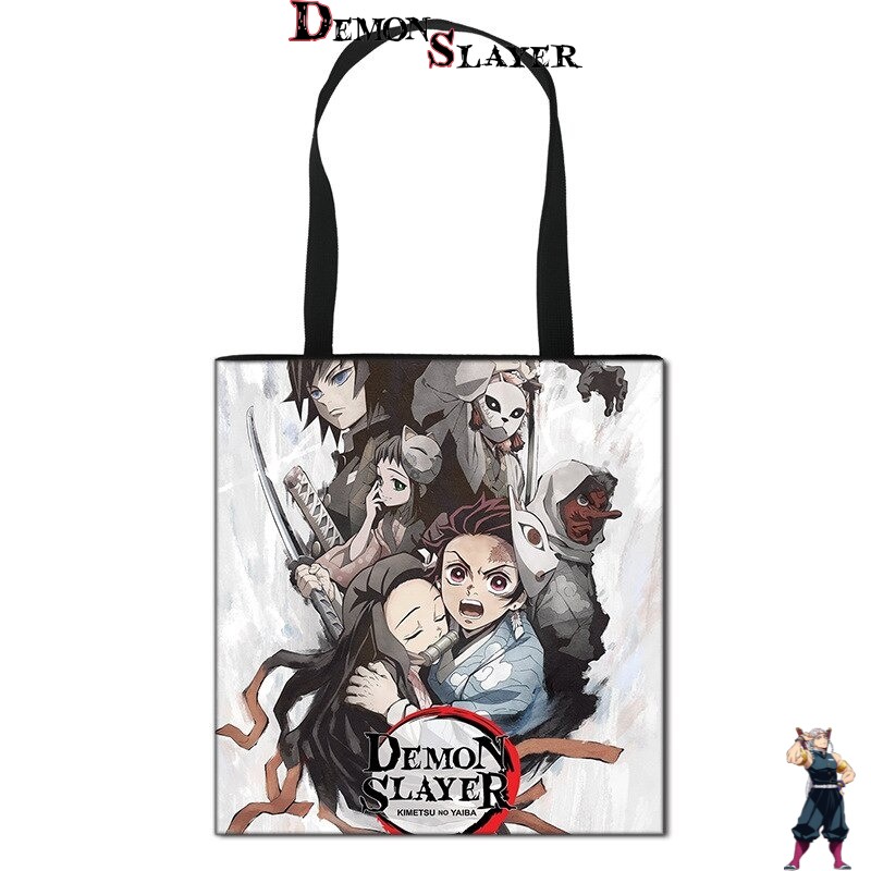 Tote bag Demon Slayer Kimetsu no Yaiba avec personnages de l'anime