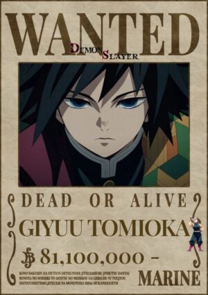 Poster avis de recherche Demon Slayer Giyu Tomioka