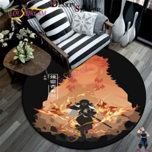 Tapis rond Kyojuro Demon Slayer, 60 à 150 cm