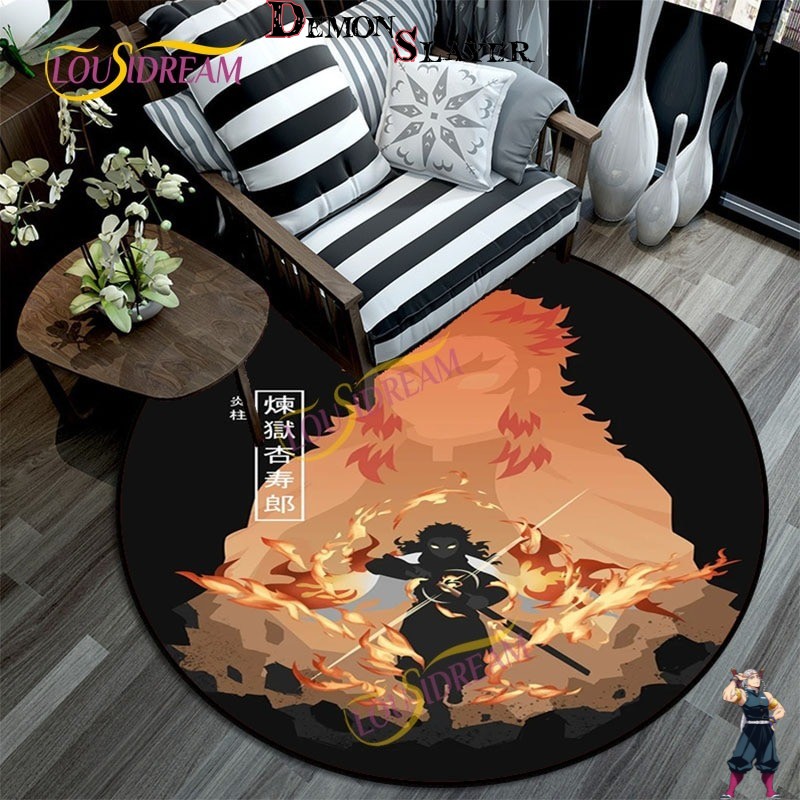 Tapis rond Kyojuro Demon Slayer, 60 à 150 cm