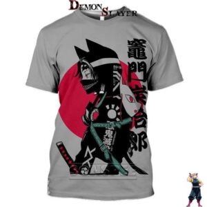 T-shirt Demon Slayer à kanji Lune détruite, XS à 6XL