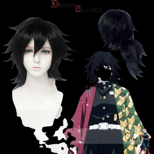 Perruque Giyu de cosplay - Demon Slayer, Pilier de l'Eau