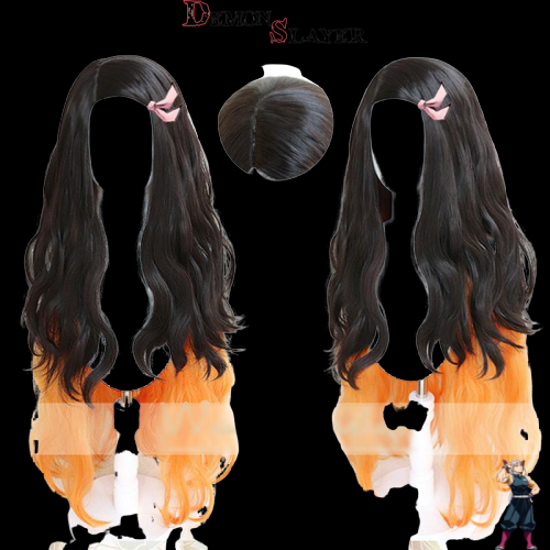Perruque de cosplay Nezuko Kamado pour Demon Slayer
