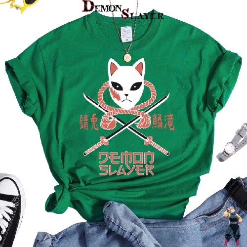 T-shirt vert femme Sabito Demon Slayer