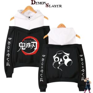 Sweat Demon Slayer Kimetsu à épaules dénudées