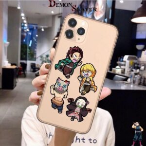 Coque iPhone Demon Slayer avec les 4 mignons