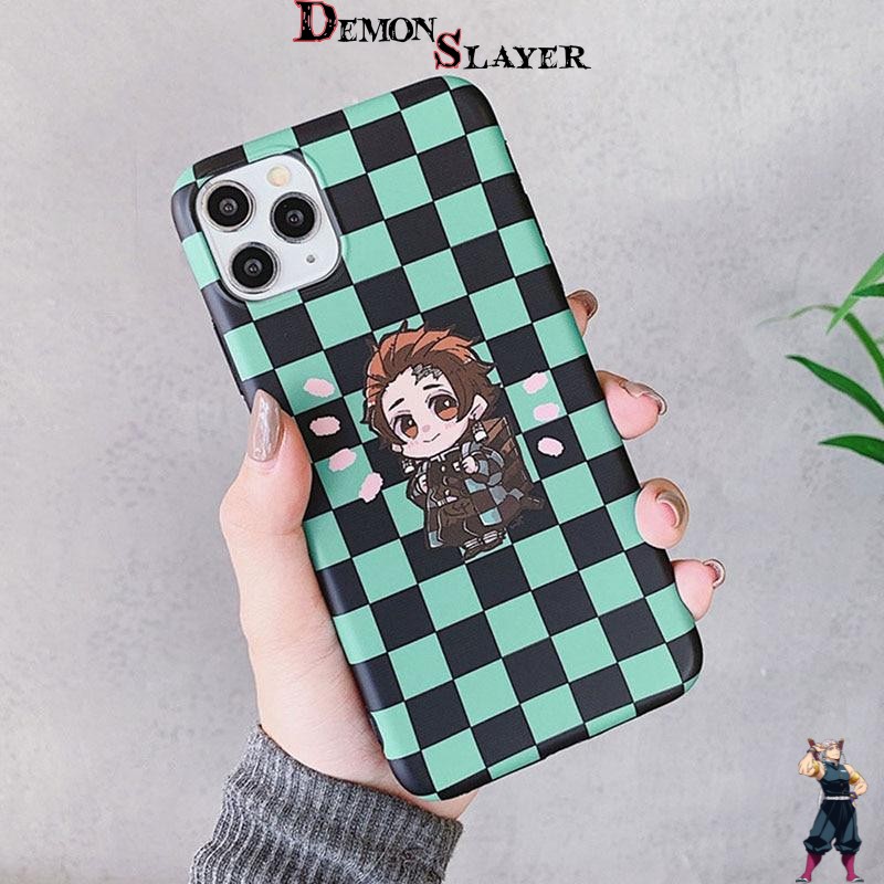 Coque iPhone Demon Slayer Tanjiro, motif Checkered Design
