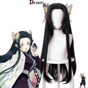 Perruque de cosplay Kanae Kocho Demon Slayer, avec ou sans pince à cheveux