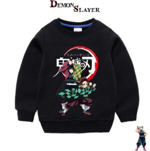 Pull enfant Demon Slayer Tanjiro et Tomioka, tailles 90cm à 150cm