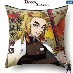 Housse de coussin Demon Slayer Kyojuro Rengoku, modèle Hashira