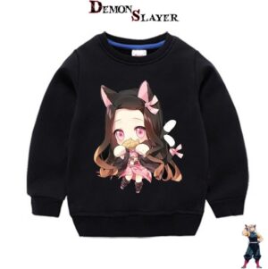 Pull enfant Nezuko Bébé Chat Kawaii Demon Slayer