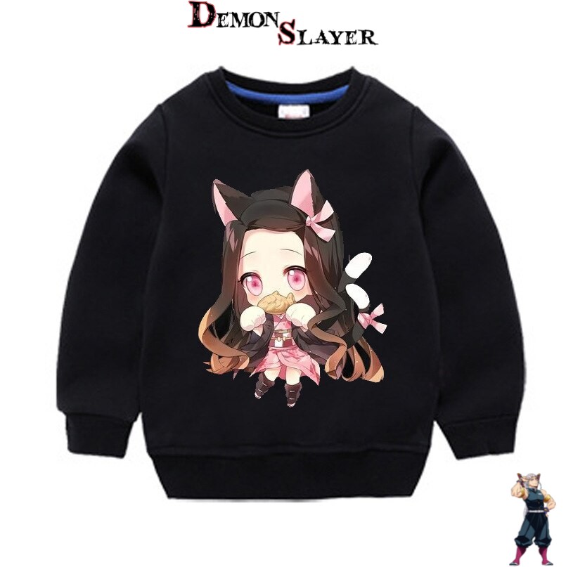 Pull enfant Nezuko Bébé Chat Kawaii Demon Slayer