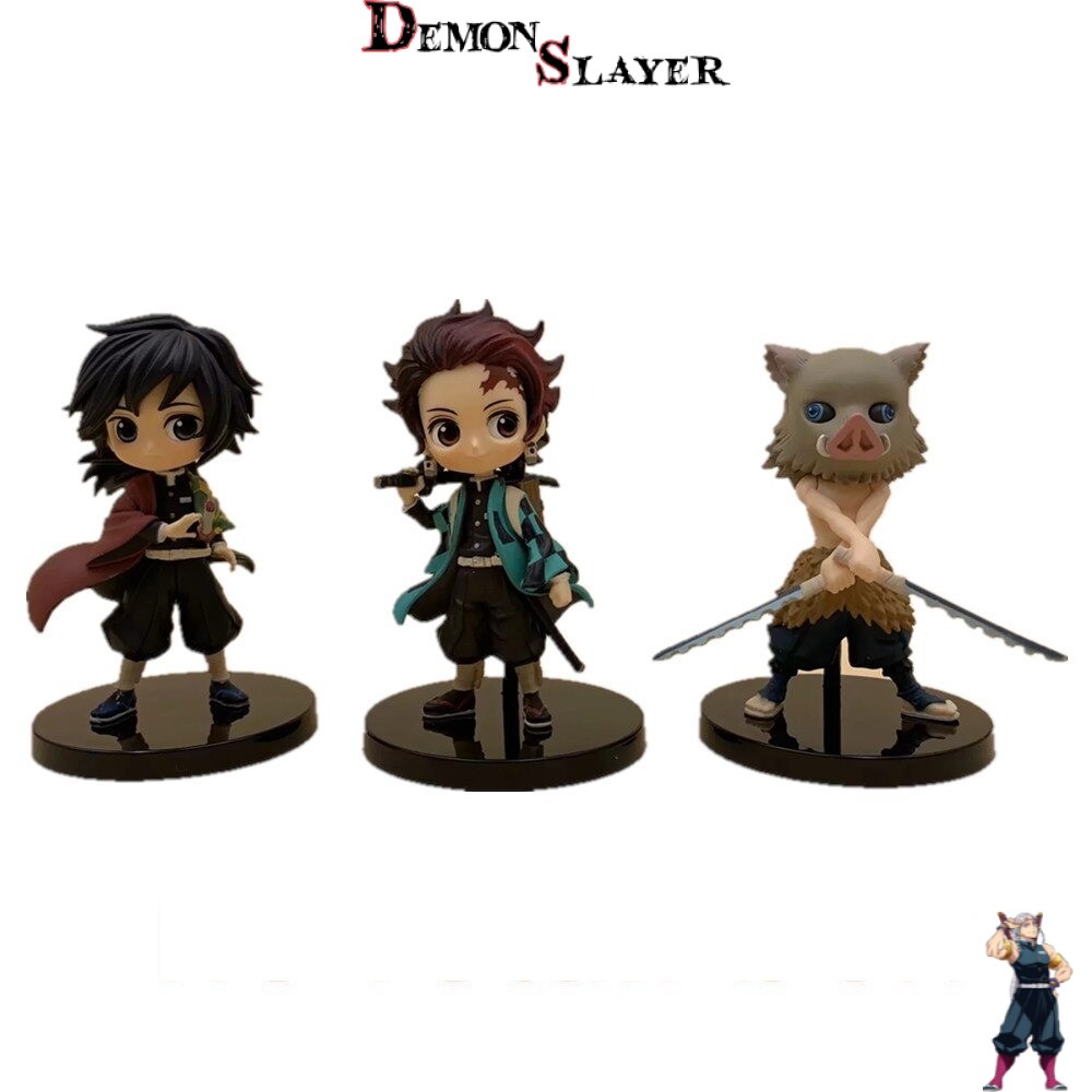 Coffret de 3 figurines Demon Slayer Tanjiro Giyu Inosuke