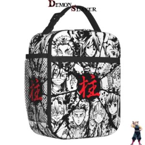 Sac à repas isotherme Demon Slayer, modèle noir et blanc