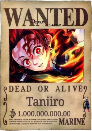 Poster avis de recherche Demon Slayer Tanjiro Souffle du Feu