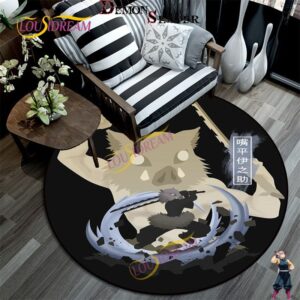 Tapis rond Demon Slayer Inosuke Hashibara Cochon, tailles 60 à 150 cm