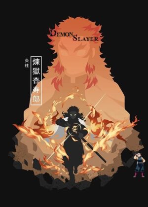 Poster dessin Demon Slayer Kyojuro Rengoku, formats au choix