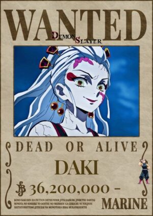 Poster avis de recherche Demon Slayer Daki, plusieurs tailles