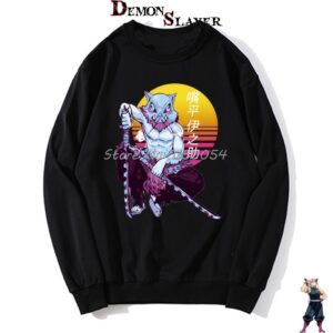 Pull Demon Slayer Inosuke Katana coucher de soleil