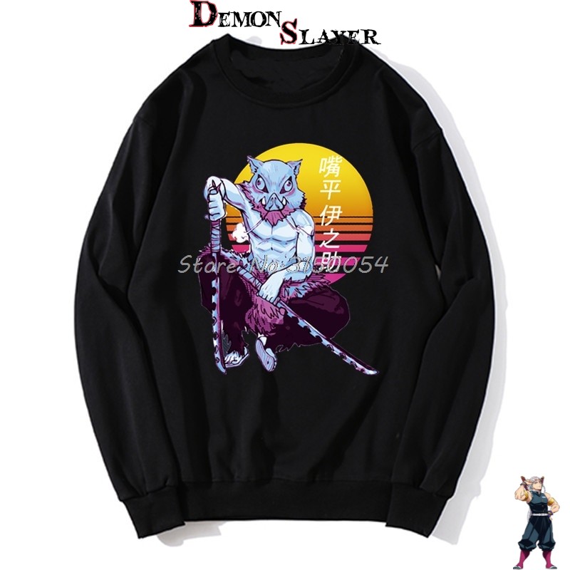 Pull Demon Slayer Inosuke Katana coucher de soleil