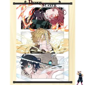 Poster déroulant Demon Slayer avec Tanjiro, Zenitsu et Inosuke