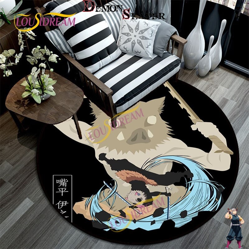 Tapis rond Demon Slayer, modèle Inosuke Hashibara
