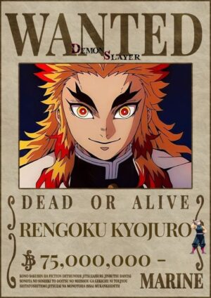 Poster avis de recherche Kyojuro Rengoku Demon Slayer
